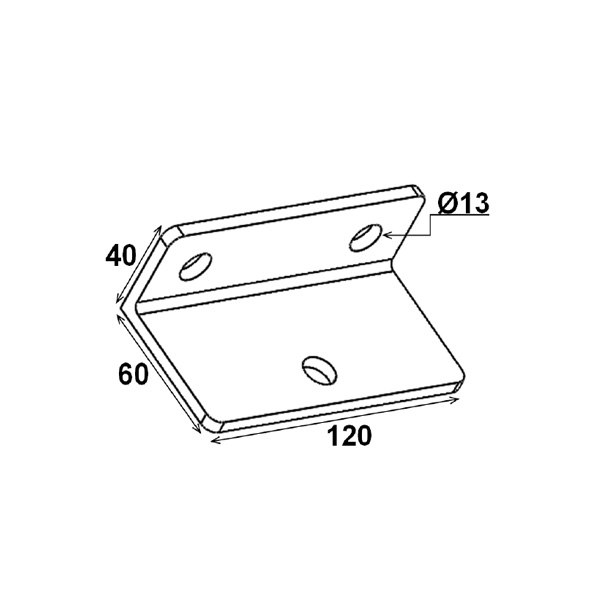 Equerre 3 trous pour jambe de force