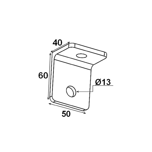Equerre 2 trous pour jambe de force